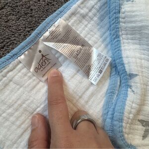 Aden + Anais Soft Blue and White Blanket